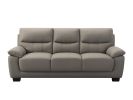 3-Seater Renzo Top Grain Leather Match Sofa In Grey Color