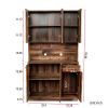 70.87 Tall Wardrobe& Kitchen Cabinet, with 6-Doors, 1-Open Shelves and 1-Drawer