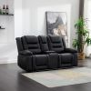 Home Theater Seating Manual Recliner; PU Leather Reclining Loveseat for Living Room