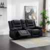 Home Theater Seating Manual Recliner; PU Leather Reclining Loveseat for Living Room