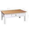 Coffee Table White 39.4"x23.6"x17.7" Solid Pine Wood Panama Range