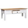 Coffee Table White 39.4"x23.6"x17.7" Solid Pine Wood Panama Range