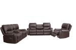 Faux Leather Reclining Sofa Couch 3 Seater for Living Room Brown