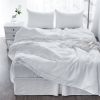 4 Pc Cal-King Bedding Set, Premium Extra Soft White Linen Sheet Set and Pillowcases, Breathable Bedding for Cal-King Bed