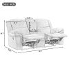 Home Theater Seating Manual Reclining Sofa with Hide-Away Storage, Cup Holders, 2 USB Ports, 2 Power Sockets for Living Room, Bedroom, Dark Blue