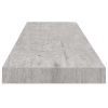 Floating Wall Shelf Concrete Gray 35.4"x9.3"x1.5" MDF