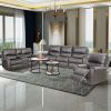 Faux Leather Reclining Sofa Couch Loveseat Sofa for Living Room Grey