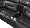 Sectional Sofa Power Motion Gray Leather Aire