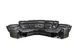 Sectional Sofa Power Motion Gray Leather Aire