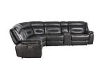 Sectional Sofa Power Motion Gray Leather Aire