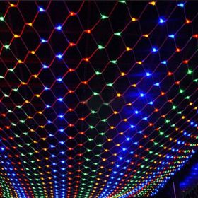 Christmas led lights string lights outdoor waterproof fishnet lights full of stars paved holiday lights wedding ins decorative lights (Option: Colorful-3x2m 192leds)