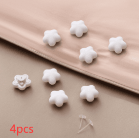 Plum Blossom Quilt Holder Household Safety Pinless Invisible Sheet Holder (Option: White-4pcs)