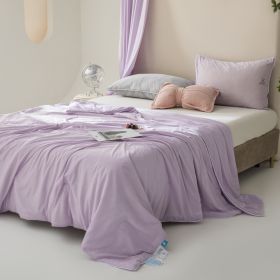 Machine Washable Ice Silk Summer Quilt (Option: Lilac Purple-150x 200cm)