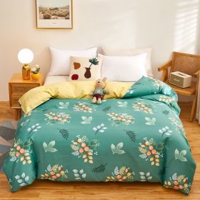 Cotton Single And Double Student Dormitory Three Piece Quilt Cover (Option: Sweet Fruit Green-Double Quilt Cover 180x 220cm)