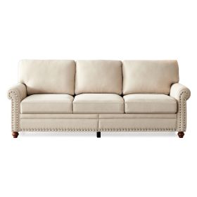 Linen Fabric Upholstery with Storage Sofa (Color: Beige)