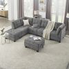 L shape Modular Sectional Sofa; DIY Combination; includes Three Single Chair ; Two Corner and Two Ottoman