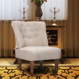 French Chair Cream Fabric (Color: Cream)