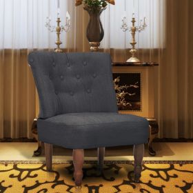 French Chair Gray Fabric (Color: Grey)