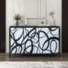 Modern Sideboard Buffet Storage Cabinet with 2 Decorative Doors, 2 Drawers and 4 shelves for Living room, Entryway