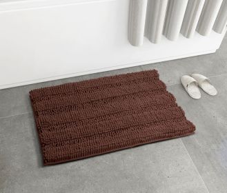 Chenille Bathroom Rug Mat; Extra Soft Thick Absorbent Shaggy Bath Rugs; Non-Slip Machine Wash Dry Plush Bath Mats for Bathroom; Shower; and Tub (50``x (Default: Default)