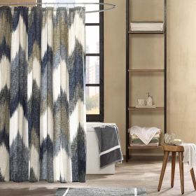 Cotton Printed Shower Curtain (Color: as Pic)