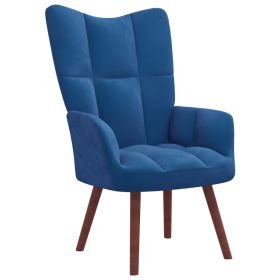 Relaxing Chair Blue Velvet (Color: Blue)