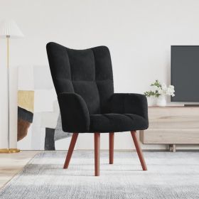 Relaxing Chair Black Velvet (Color: Black)