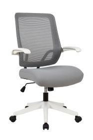 Task office chair with filp up arms; mid-mesh task chair; Max Upload 300lbs (Color: Gray)