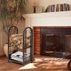 Fireplace Log Rack with 4 Pieces Fireplace Tools