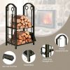 Fireplace Log Rack with 4 Pieces Fireplace Tools