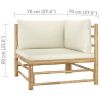 Patio Corner Sofa with Cushions Bamboo