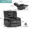 Oversized Recliner Chair Sofa with Massage and Heating