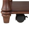 Two-tone Retro Cocktail Table Coffee Table Easy Assembly Movable with Caster Wheels for Livingroom (Antique Gray)