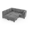 L shape Modular Sectional Sofa; DIY Combination; includes Three Single Chair ; Two Corner and Two Ottoman