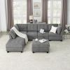 L shape Modular Sectional Sofa; DIY Combination; includes Three Single Chair ; Two Corner and Two Ottoman