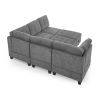 L shape Modular Sectional Sofa; DIY Combination; includes Three Single Chair ; Two Corner and Two Ottoman