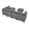 L shape Modular Sectional Sofa; DIY Combination; includes Three Single Chair ; Two Corner and Two Ottoman