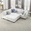 L shape Modular Sectional Sofa; DIY Combination; includes Three Single Chair ; Two Corner and Two Ottoman