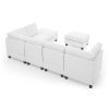 L shape Modular Sectional Sofa; DIY Combination; includes Three Single Chair ; Two Corner and Two Ottoman