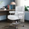 Lobby Genuine Leather Executive chair office Aluminum Alloy Base Swivel