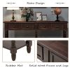 Console Table Sofa Table Easy Assembly with Two Storage Drawers and Bottom Shelf for Living Room, Entryway