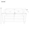 Button Tufted 3 Piece Chair Loveseat Sofa Set