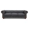 Classic Chesterfield Sofa Brown Faux Leather