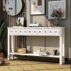 Rustic Entryway Console Table, 60" Long Sofa Table with two Different Size Drawers and Bottom Shelf for Storage