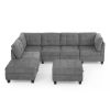 L shape Modular Sectional Sofa; DIY Combination; includes Three Single Chair ; Two Corner and Two Ottoman