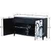 Modern Sideboard Buffet Storage Cabinet with 2 Decorative Doors, 2 Drawers and 4 shelves for Living room, Entryway