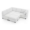 L shape Modular Sectional Sofa; DIY Combination; includes Three Single Chair ; Two Corner and Two Ottoman