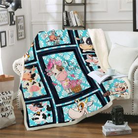 Cows Pattern Cartoon Children's Printed Blanket (Option: 1 Style-Double Layer 100x130cm)