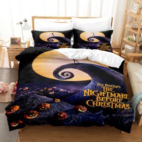 Halloween Series Bed Sheet Holiday Bedding Three-piece Set (Option: 4style-135 × 200)