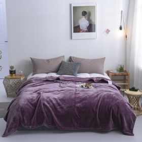 Light Luxury Solid Color Flannel Shan Blanket (Option: Yunying Purple-150x200cm)